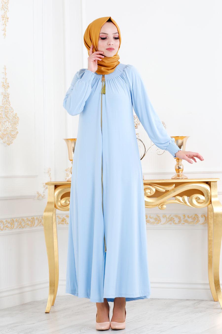 B b  Bleu Nayla Collection Abaya  Turque 5220BM 