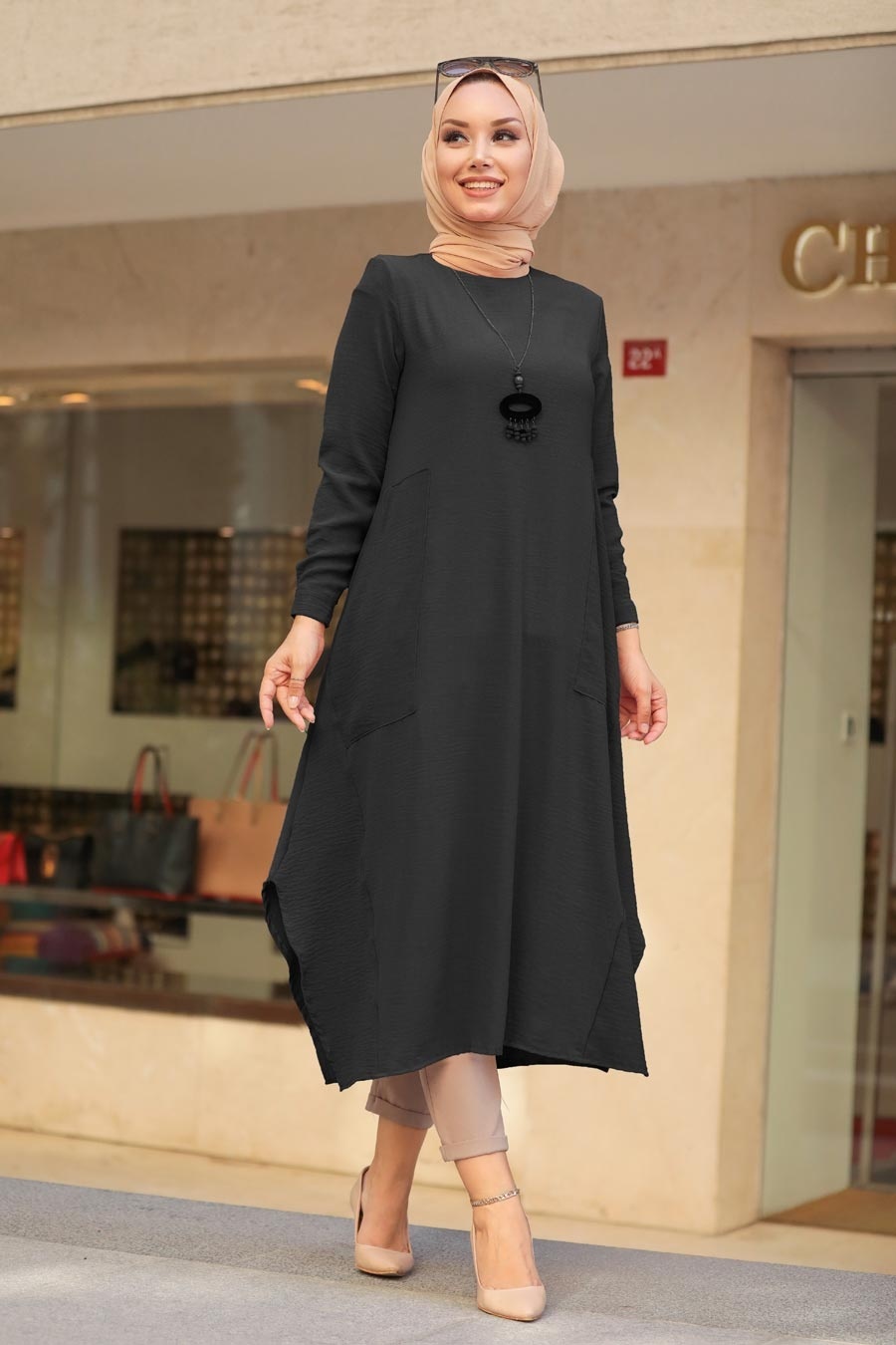 Black Hijab Tunic 2365S