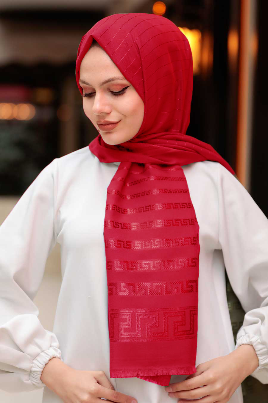 Claret Red Hijab Shawl 45912BR