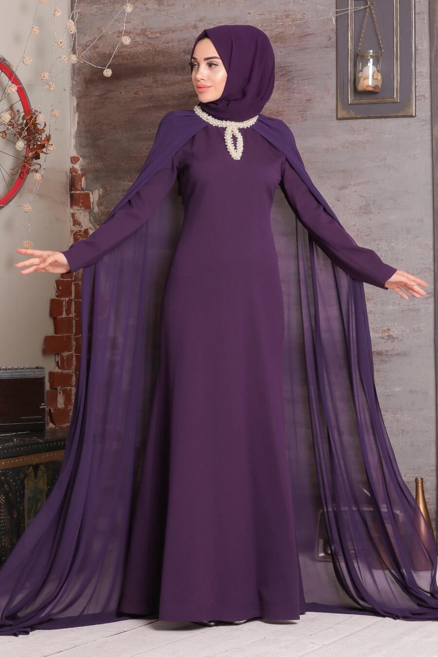dark purple evening gown