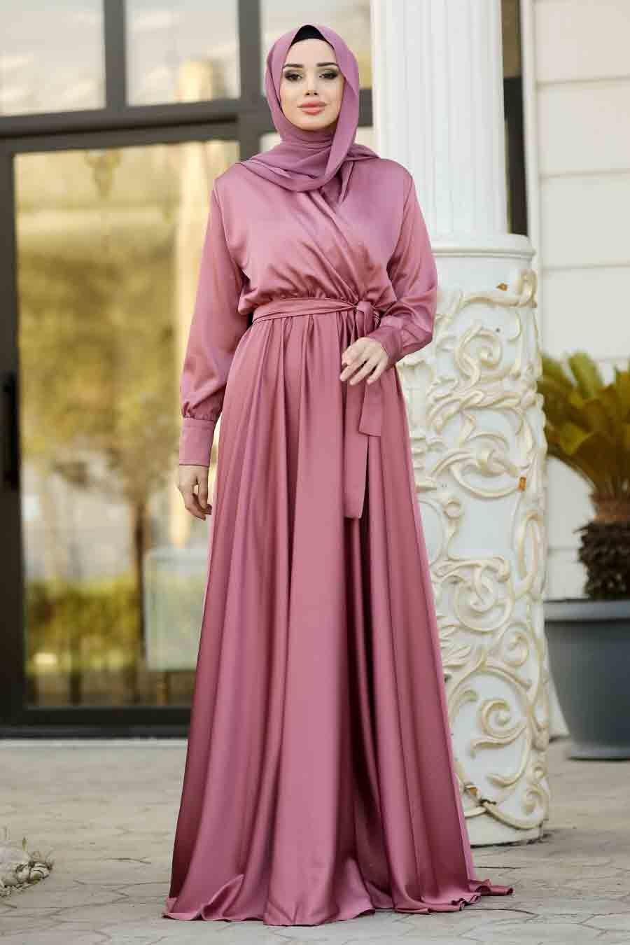 dusty pink hijab dress