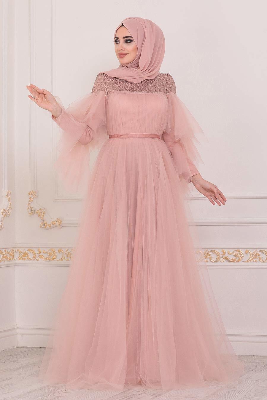 hijab pink dress