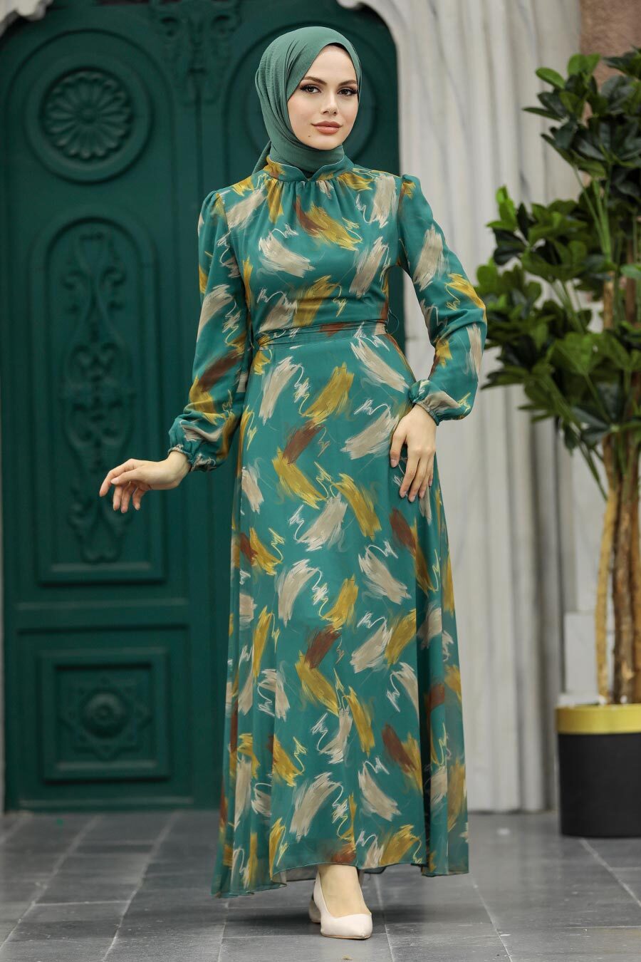 Neva Style - Almond Green Plus Size Dress 27930CY