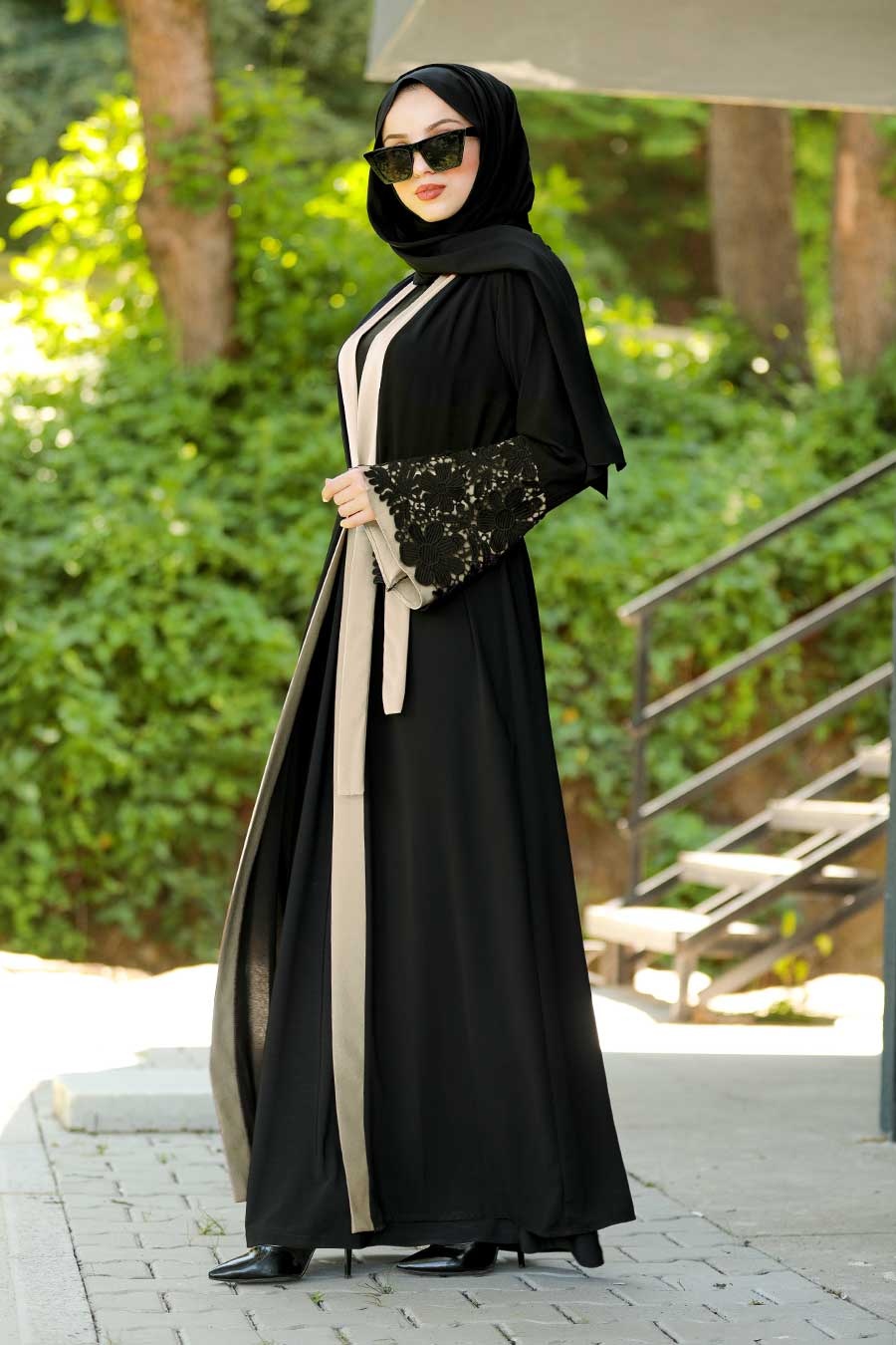 Neva Style - Beige Hijab Abaya 55084BEJ - Tesetturisland.com