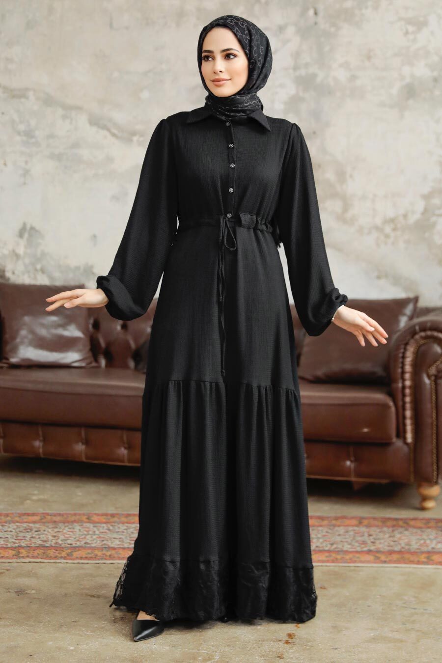 Neva Style - Black High Quality Dress 5878S
