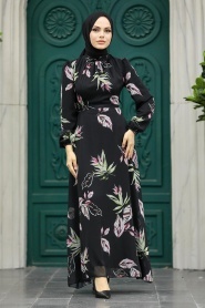 Neva Style - Black Hijab For Women Dress 27949S - Thumbnail