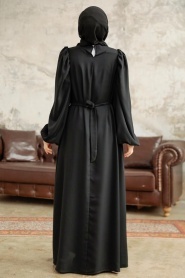 Neva Style - Black Hijab Turkish Dress 5866S - Thumbnail