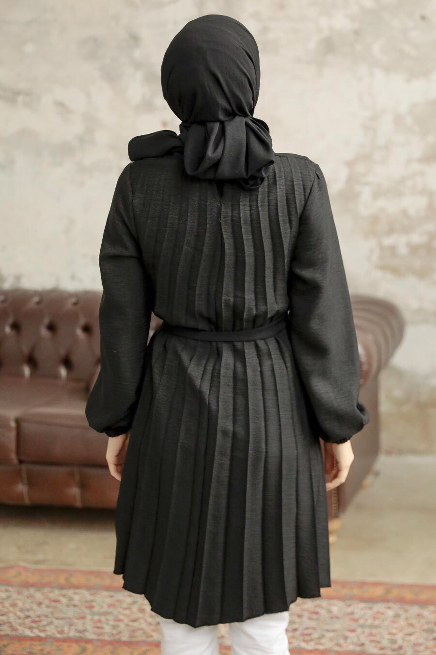 Neva Style - Black Hijab Turkish Tunic 41233S