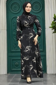 Neva Style - Black Islamic Clothing Dress 27948S - Thumbnail