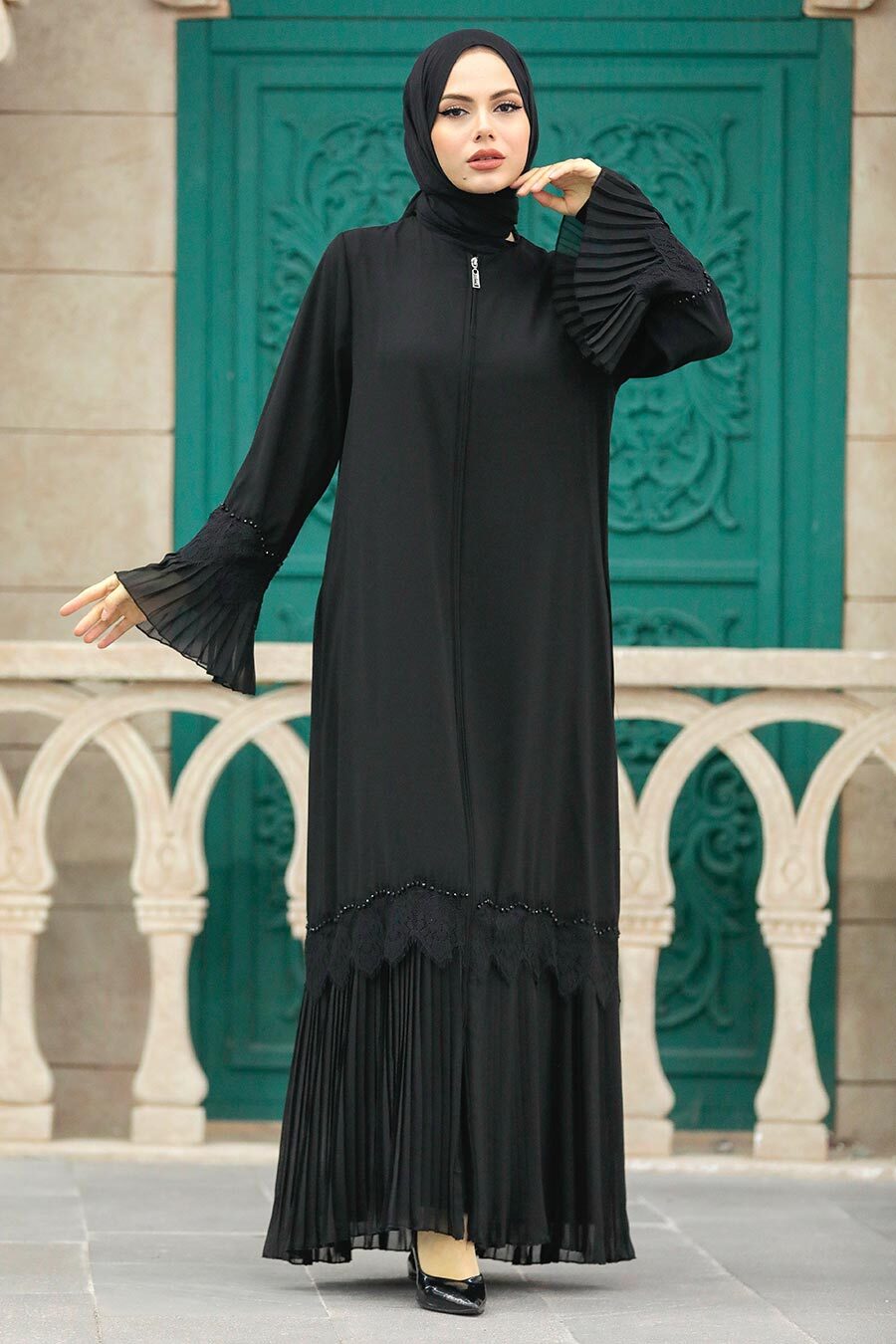 Neva Style - Black Islamic Clothing Turkish Abaya 396000S