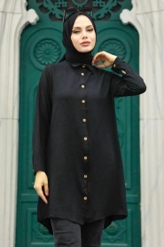 Neva Style - Black Long Sleeve Tunic 1149S - Thumbnail