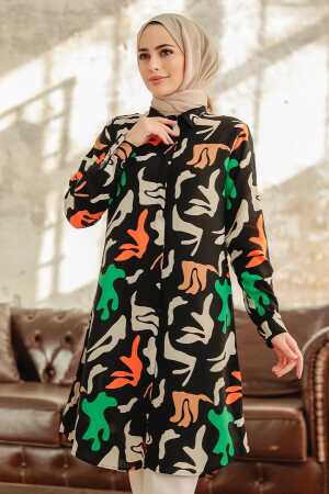 Neva Style - Black Long Sleeve Tunic 11626S - Thumbnail