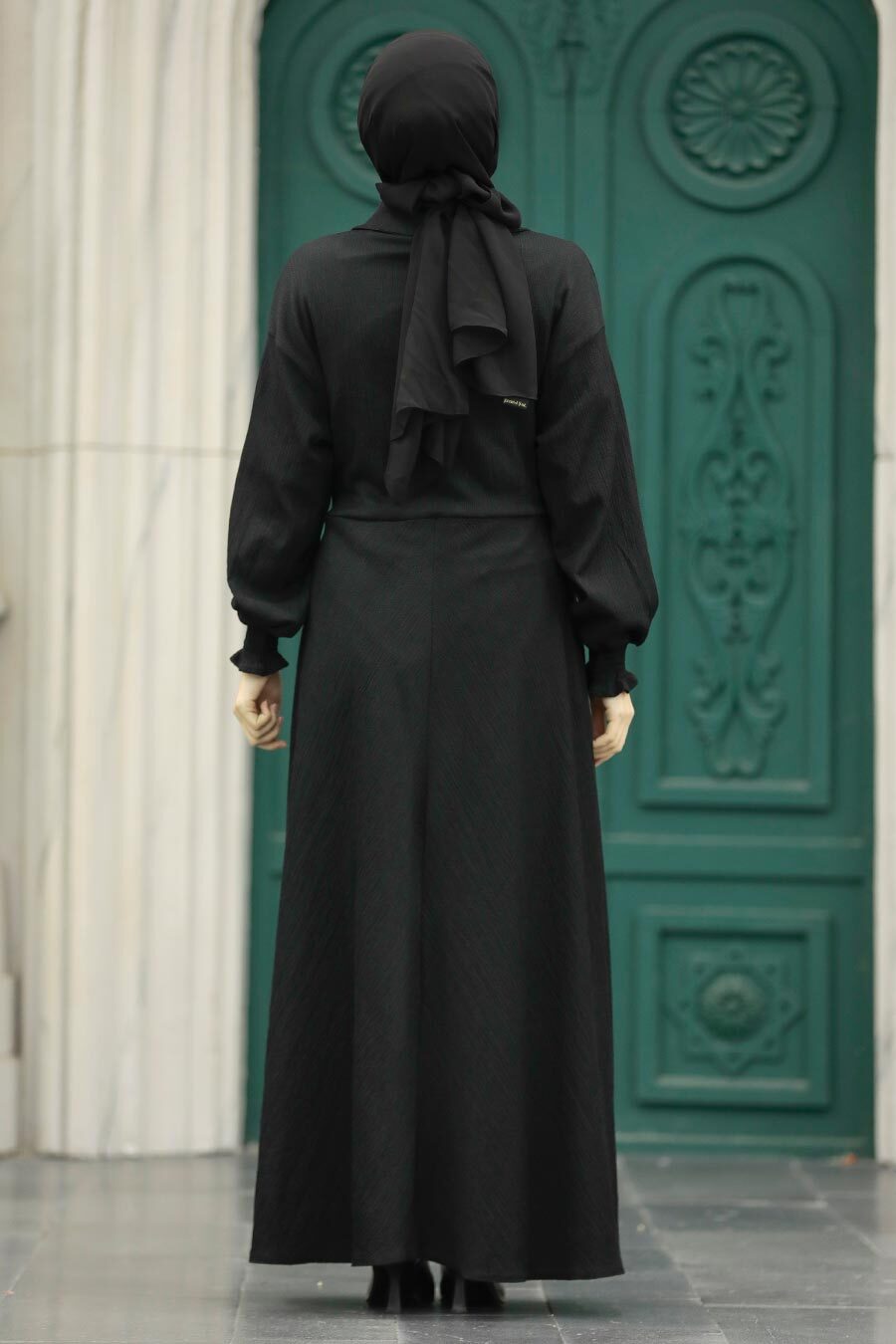 Neva Style - Black Muslim Long Dress Style 5858S