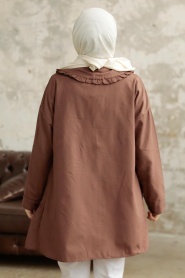 Neva Style - Brown Long Sleeve Tunic 11281KH - Thumbnail