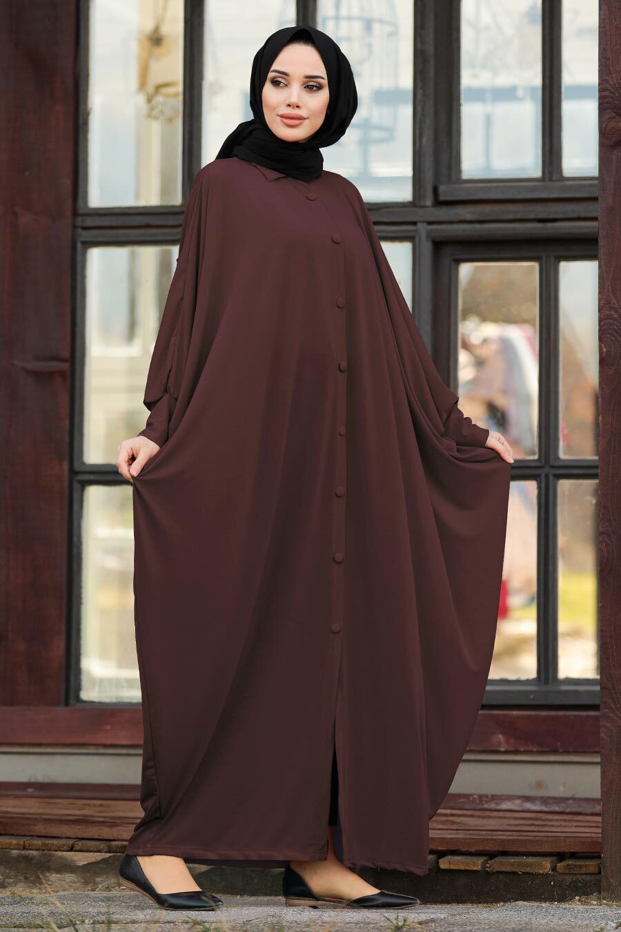 Neva Style - Brown Long Turkish Abaya 1723KH