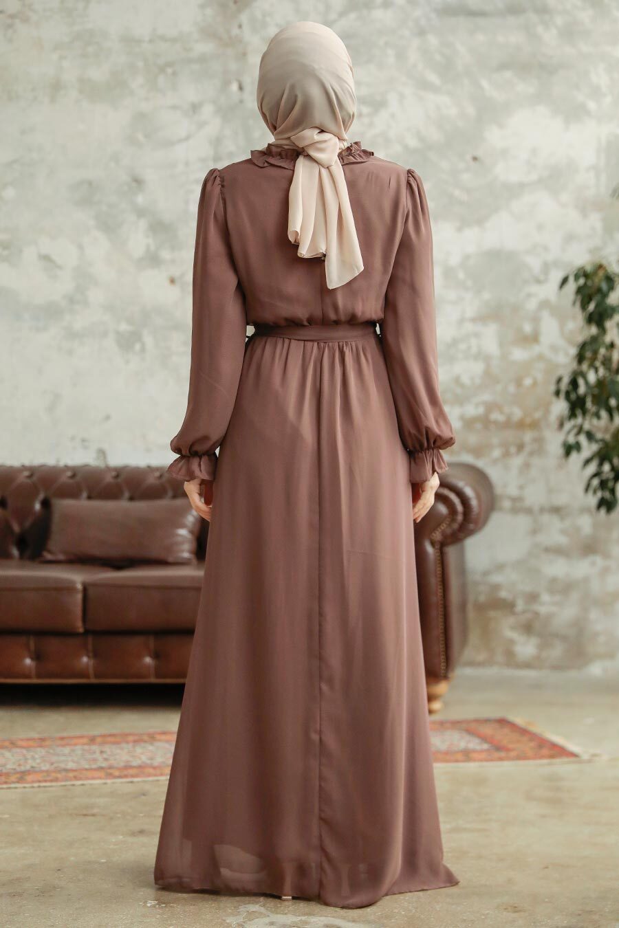 Neva Style - Brown Plus Size Dress 2971KH