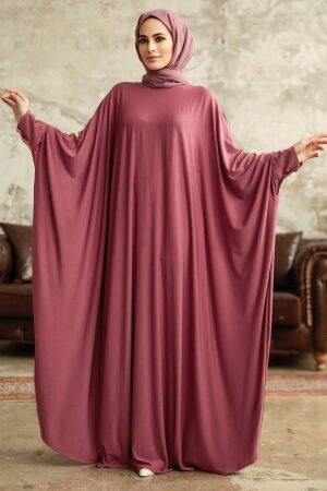 Neva Style - Dusty Rose Hijab Dress 5867GK - Thumbnail