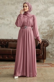 Neva Style - Dusty Rose Hijab For Women Dress 33284GK - Thumbnail