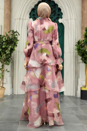 Neva Style - Dusty Rose Hijab For Women Dress 3825GK - Thumbnail