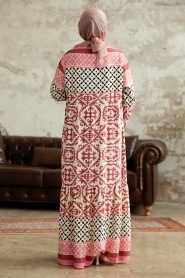 Neva Style - Dusty Rose Muslim Long Dress Style 17511GK - Thumbnail