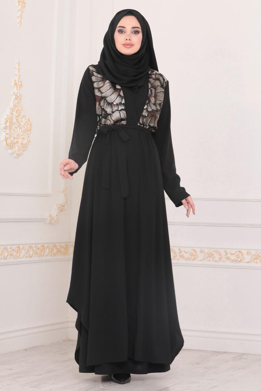 Neva Style - Gold Abaya Suit 9172GOLD - Tesetturisland.com