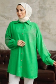 Neva Style - Green Hijab Tunic 11351Y - Thumbnail