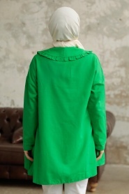 Neva Style - Green Long Sleeve Tunic 11281Y - Thumbnail