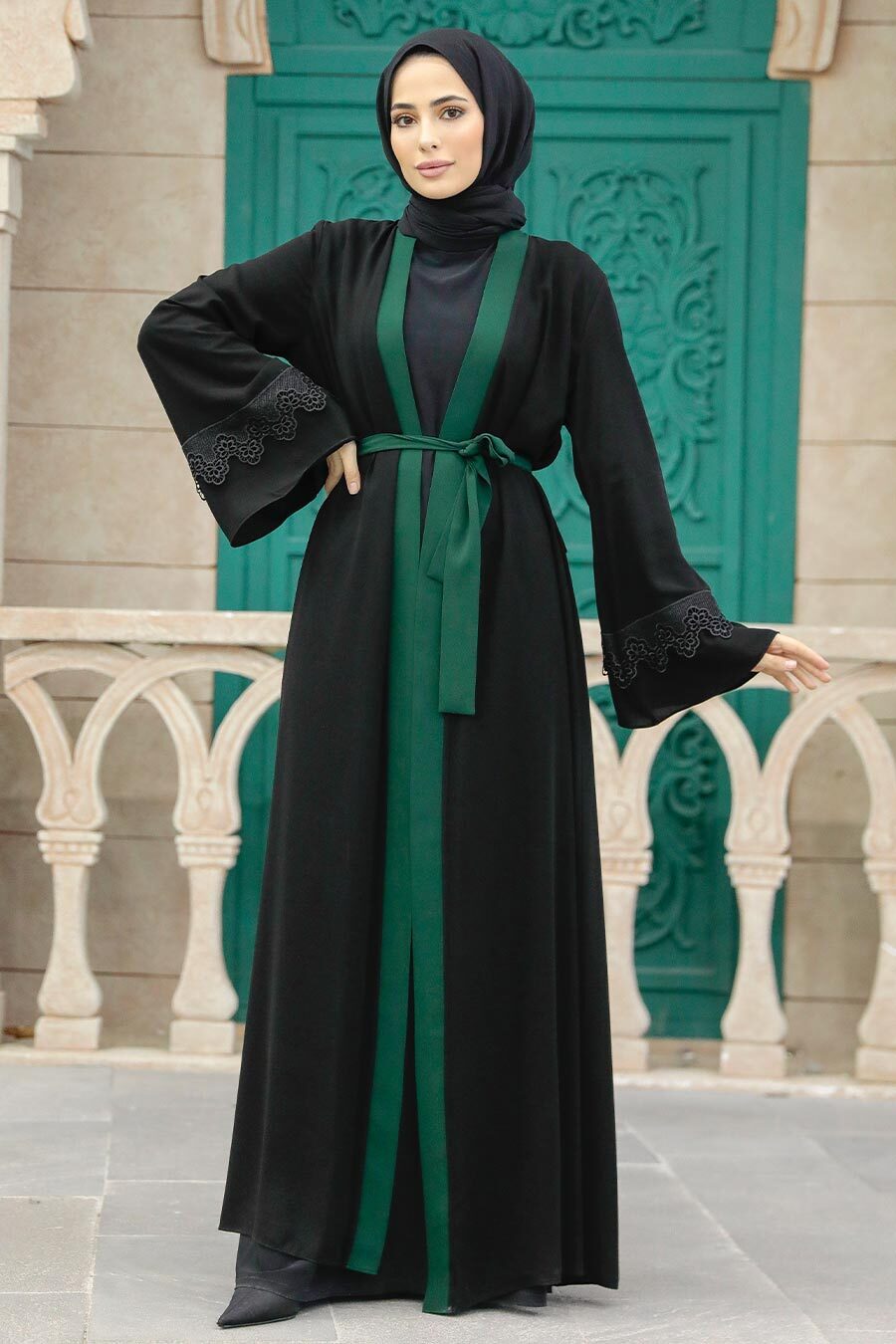 Neva Style - Green Plus Size Abaya 55440Y