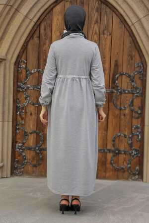 Neva Style - Grey Women Dress 1372GR - Thumbnail