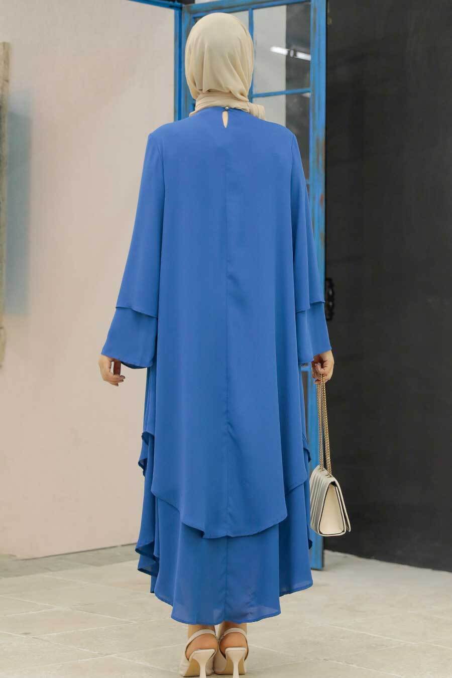 Neva Style - İndigo Mavisi Tesettür Tunik 33170IM