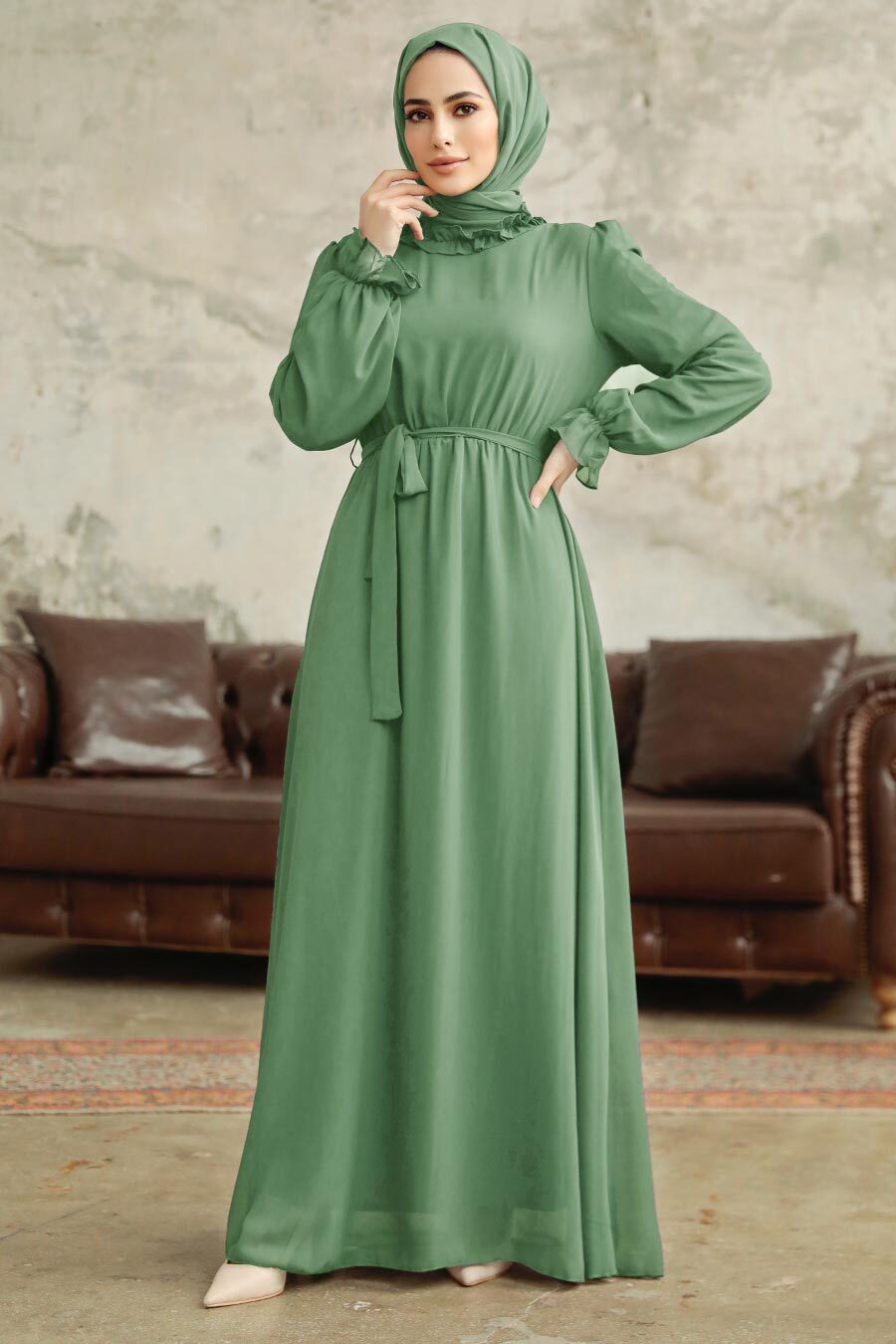 Neva Style - Khaki Plus Size Dress 2971HK