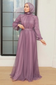 Neva Style - Long Dusty Rose Islamic Wedding Gown 22041GK - Thumbnail