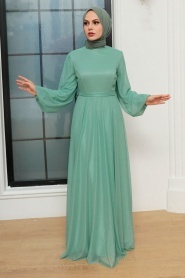 Neva Style - Long Mint Modest Wedding Dress 55410MINT - Thumbnail