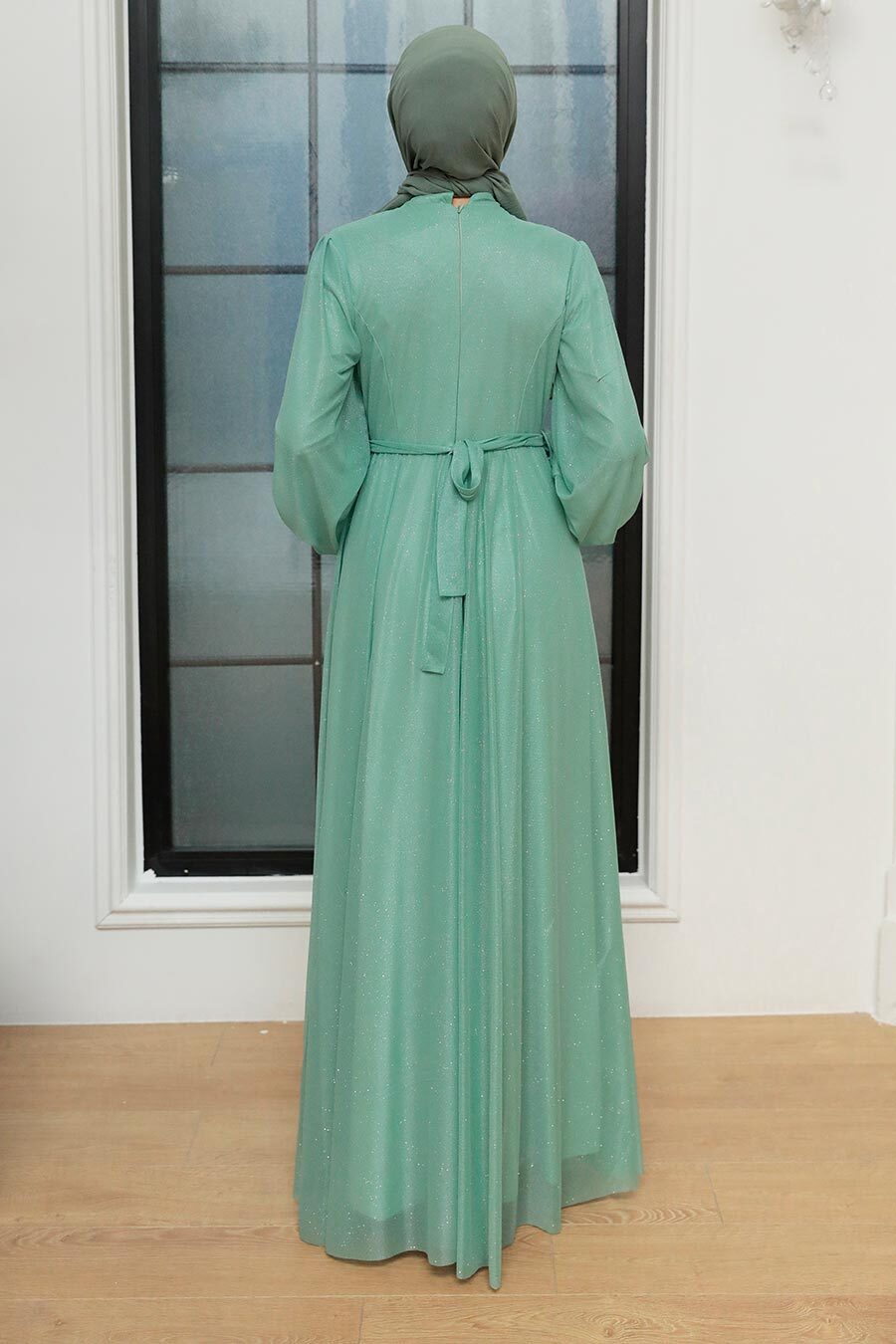 Neva Style - Long Mint Modest Wedding Dress 55410MINT