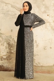 Neva Style - Long Sleeve Black Islamic Prom Dress 25851S - Thumbnail