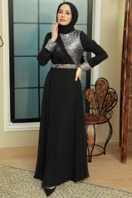 Neva Style - Long Sleeve Silver Muslim Bridal Dress 5793GMS - Thumbnail