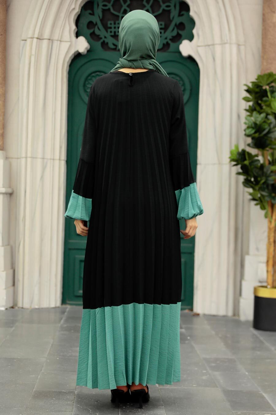 Neva Style - Mint Long Muslim Dress 76842MINT