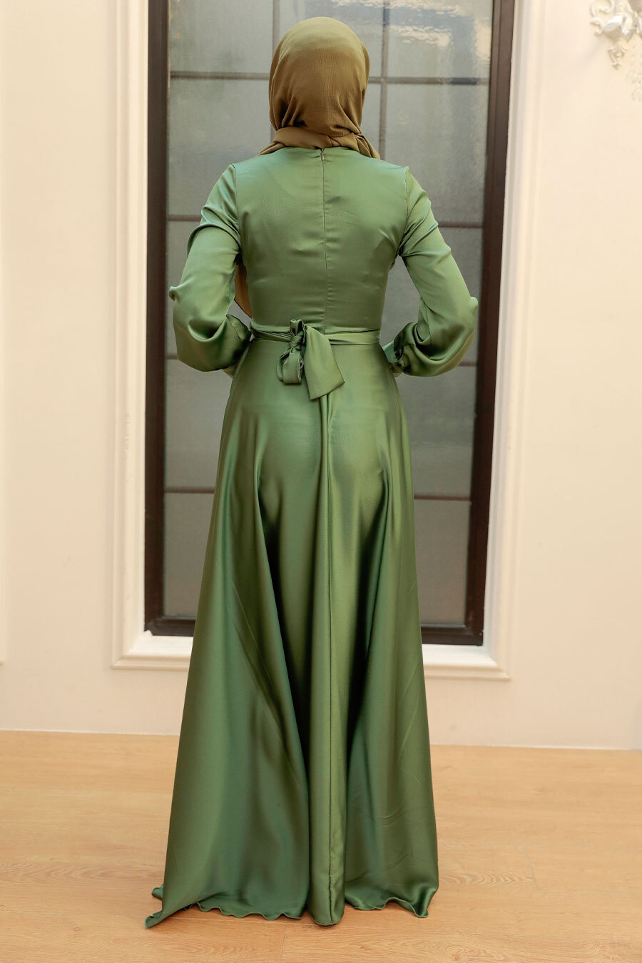 Neva Style - Modern Almond Green Hijab Bridesmaid Dress 33871CY