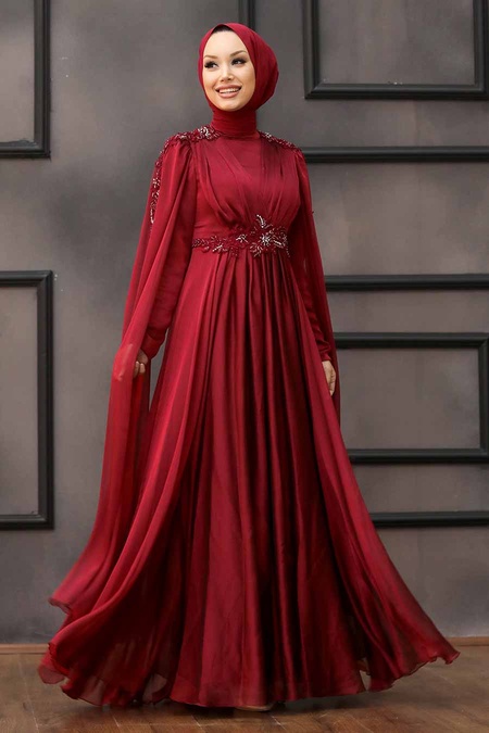 red hijab dress