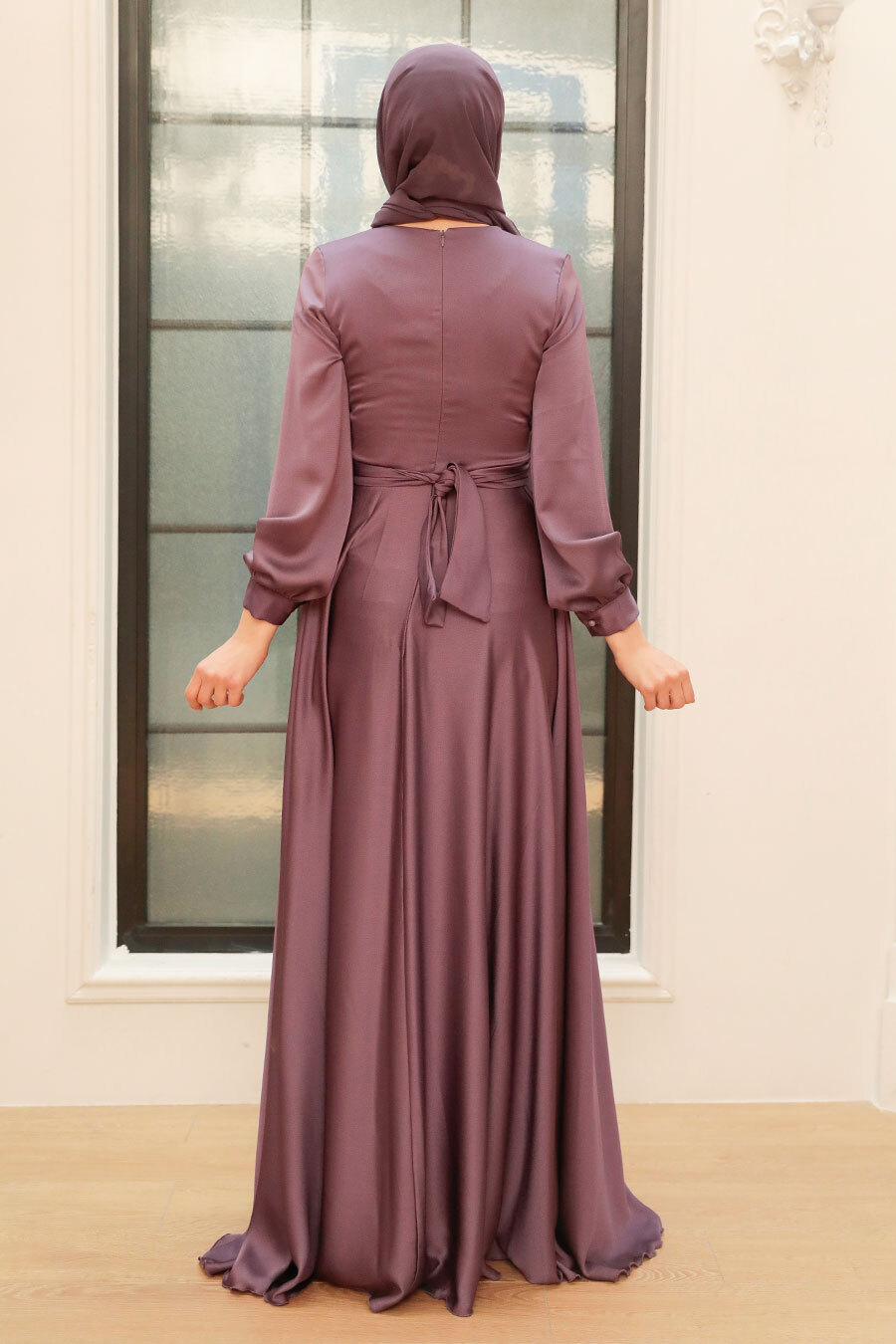 Neva Style - Modern Lila Hijab Bridesmaid Dress 33871LILA