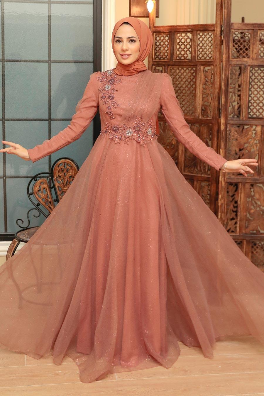 Neva Style - Modern Sunuff Colored Islamic Prom Dress 22694TB