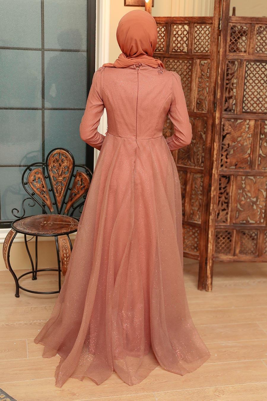 Neva Style - Modern Sunuff Colored Islamic Prom Dress 22694TB