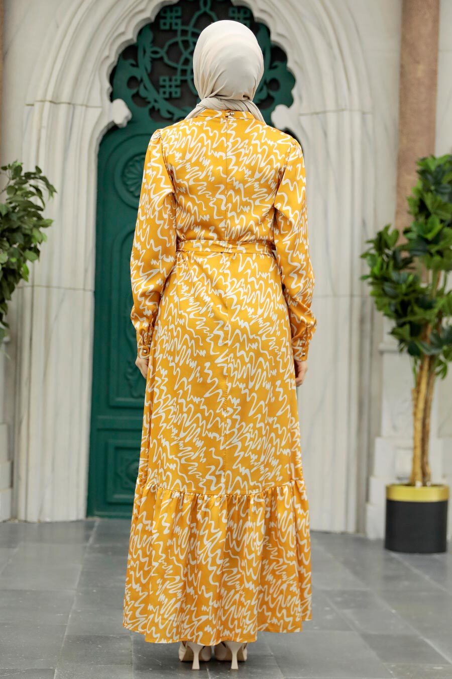 Neva Style - Mustard High Quality Dress 3430HR