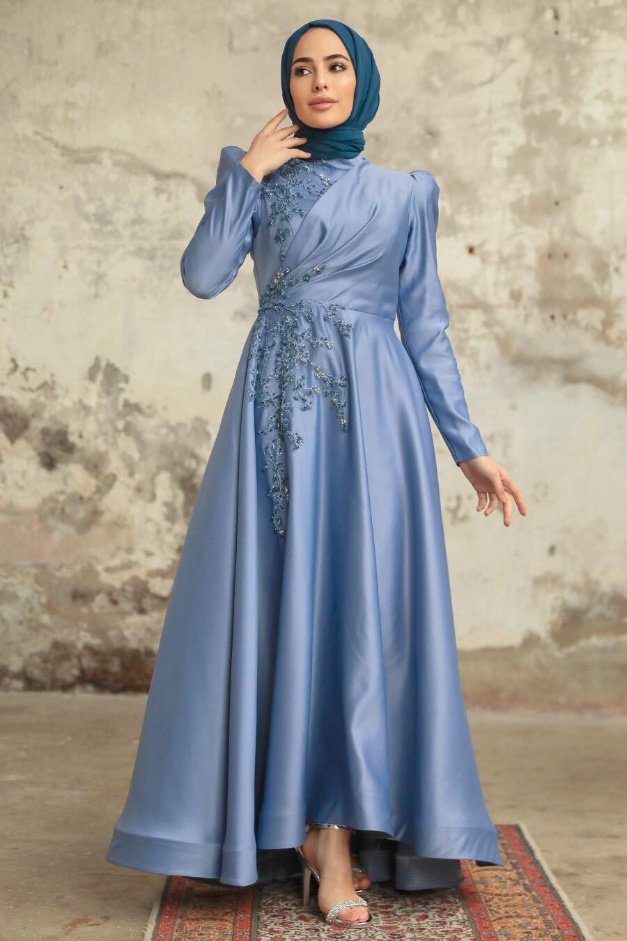 Neva Style - Satin Lavander Muslim Engagement Dress 22460LV