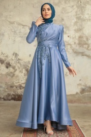 Neva Style - Satin Lavander Muslim Engagement Dress 22460LV - Thumbnail