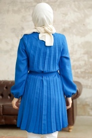 Neva Style - Sax Blue Hijab Turkish Tunic 41233SX - Thumbnail