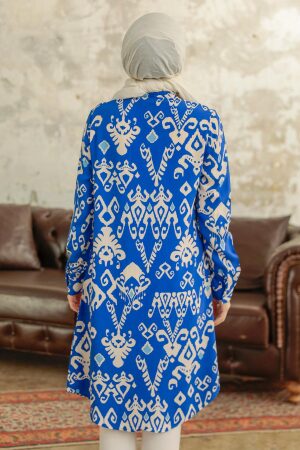 Neva Style - Sax Blue Women Tunic 11627SX - Thumbnail