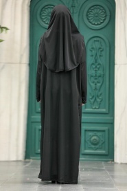 Neva Style - Siyah Tesettür Namaz Elbisesi 2306S - Thumbnail