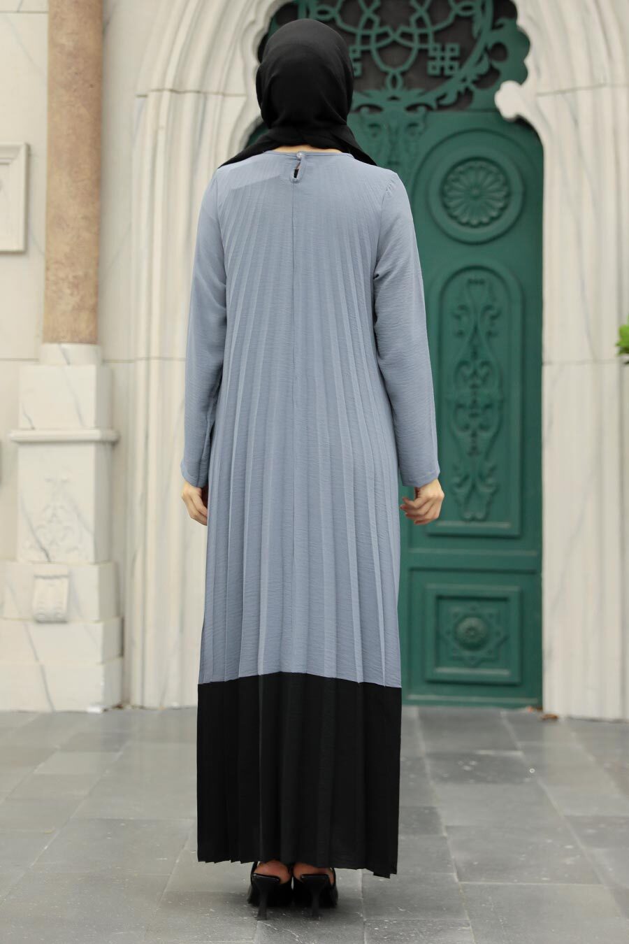 Neva Style - Smoke Color Long Muslim Dress 76841FU