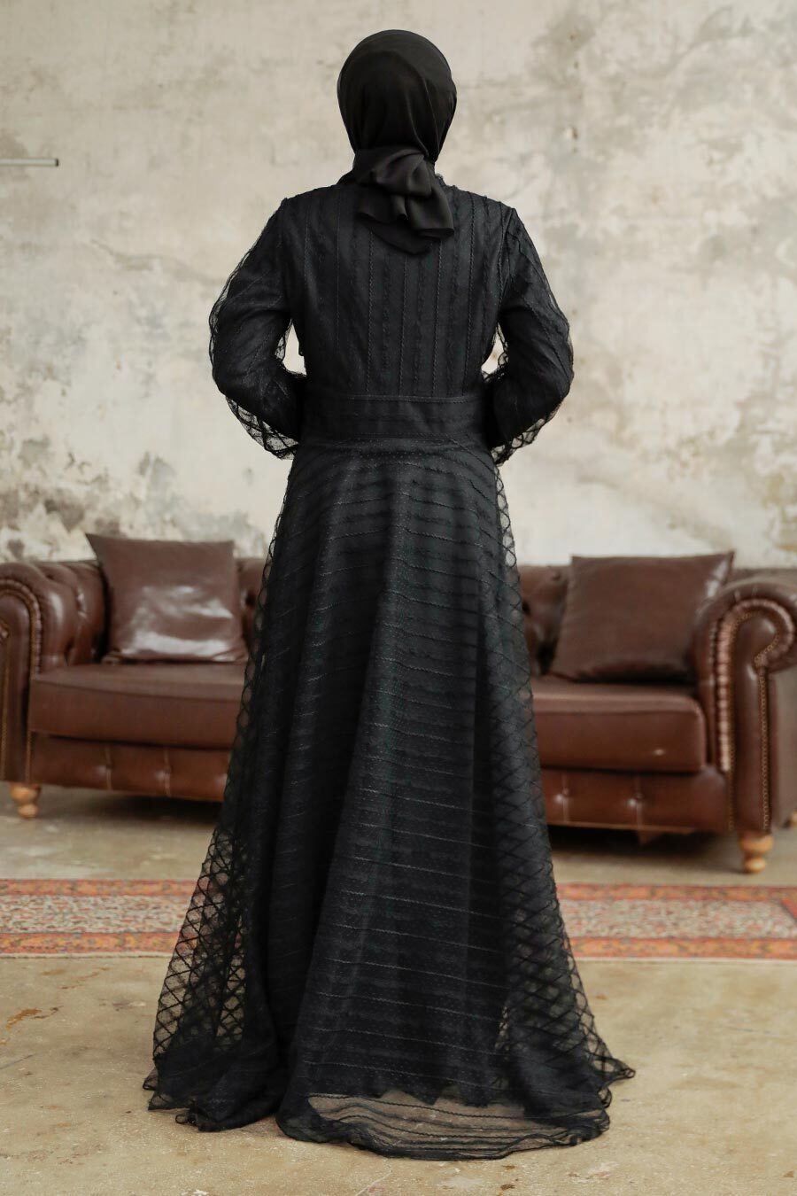 Neva Style - Stylish Black Islamic Clothing Prom Dress 38920S